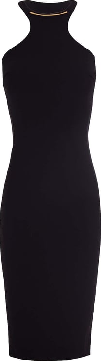 Elisabetta Franchi Black Dress With Gold Detail