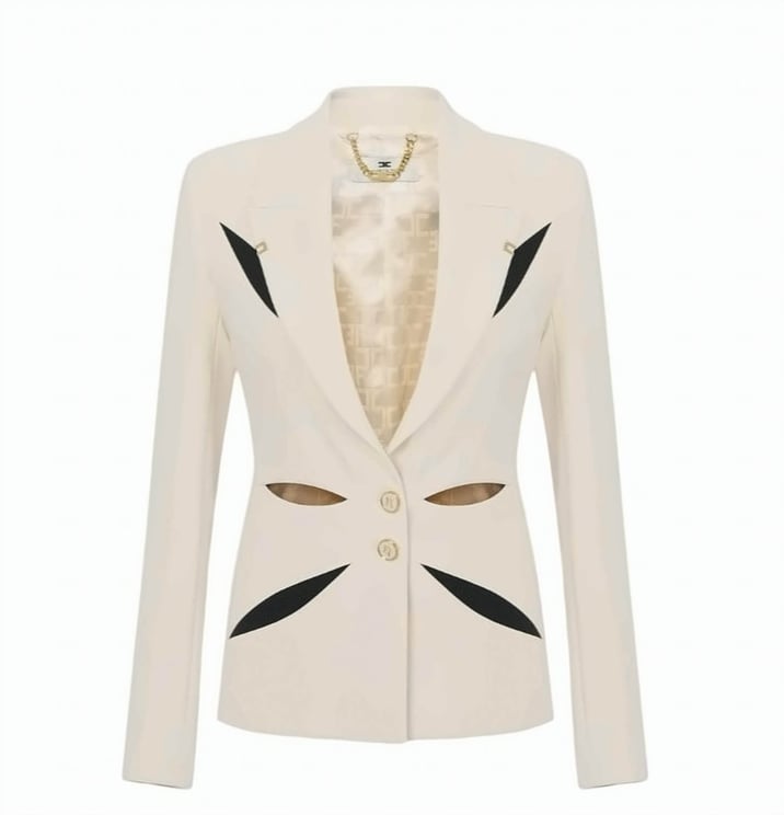 Elisabetta Franchi Lightweight Crepe Cut Out Jacket