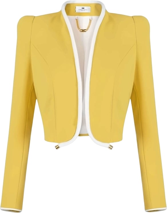 Elisabetta Franchi Lightweight Crepe Piped Jacket