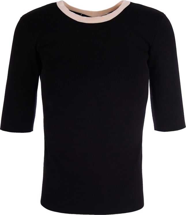 Elisabetta Franchi Knitted Top With Viscose Bands
