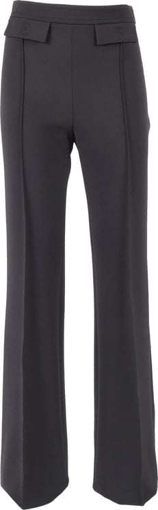 Elisabetta Franchi High-Waist Black Structured Wide-Leg Pants