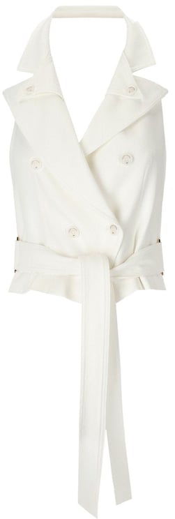 Elisabetta Franchi ELISABETTA FRANCHI IVORY BELTED VEST