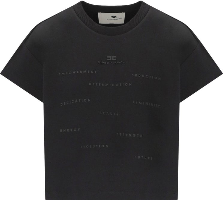 Elisabetta Franchi ELISABETTA FRANCHI CROPPED T-SHIRT WITH LETTERING