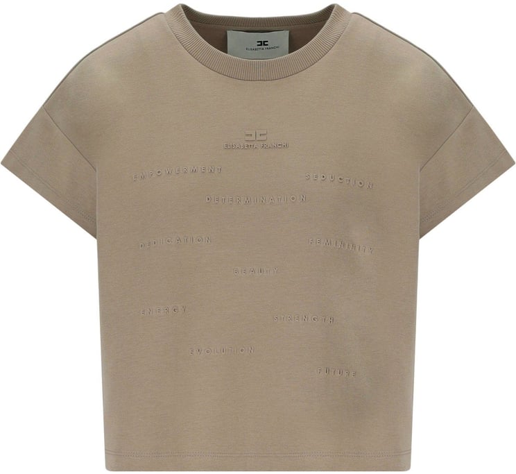 Elisabetta Franchi ELISABETTA FRANCHI CROPPED T-SHIRT WITH LETTERING