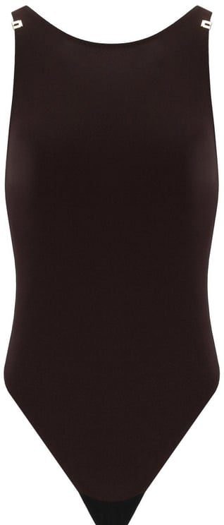 Elisabetta Franchi ELISABETTA FRANCHI DARK CHOCOLATE BODYSUIT