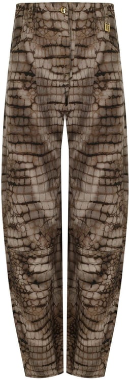 Elisabetta Franchi ELISABETTA FRANCHI ALLIGATOR PRINT BARREL JEANS
