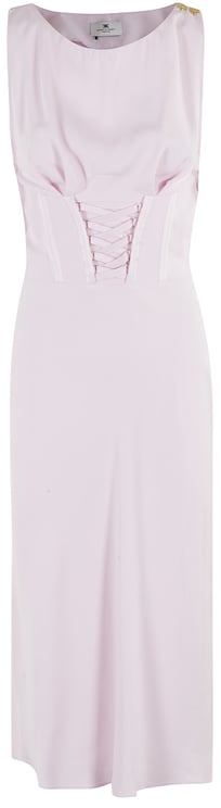 Elisabetta Franchi Sleeveless Midi Dress With Corset Effect