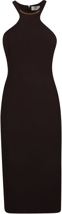 Elisabetta Franchi Halter Neckline Dress Brown