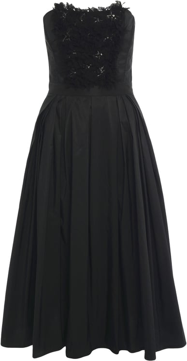 Elisabetta Franchi Midi dress with floral appliqués