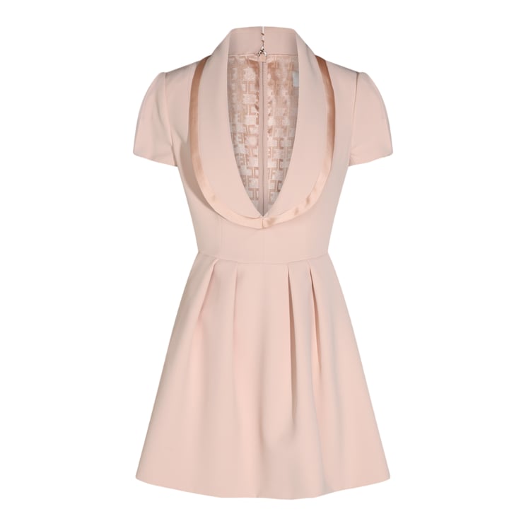 Elisabetta Franchi Mini Dress with Plunging Neckline and Pleated Skirt
