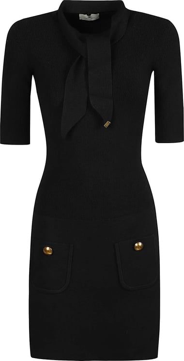 Elisabetta Franchi Short Sleeve Mini Dress Black