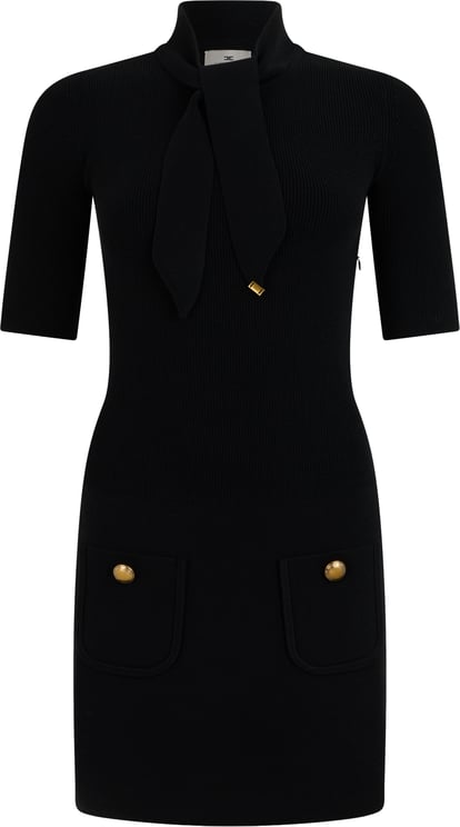 Elisabetta Franchi Mini knitted dress with scarf