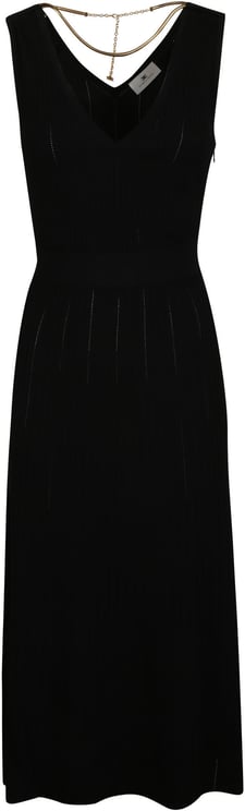 Elisabetta Franchi Sleeveless V-neck Dress Black