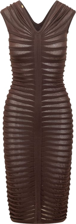 Elisabetta Franchi Abito Midi in Maglia Drappeggiata