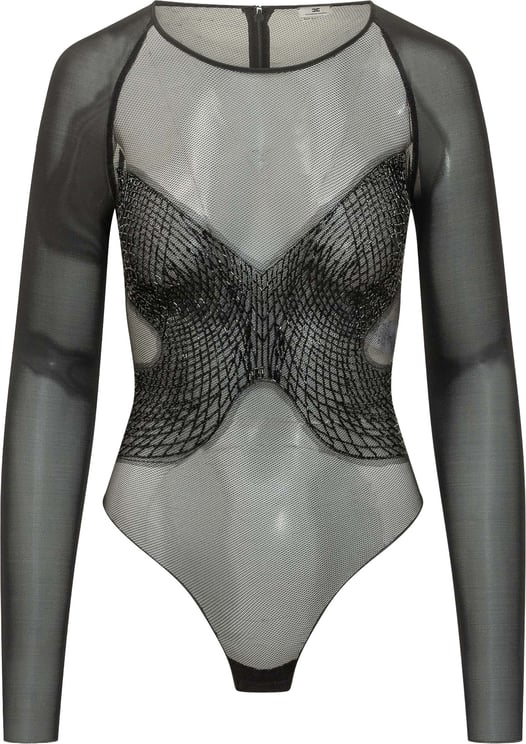 Elisabetta Franchi Body Ricamato Manica Lunga
