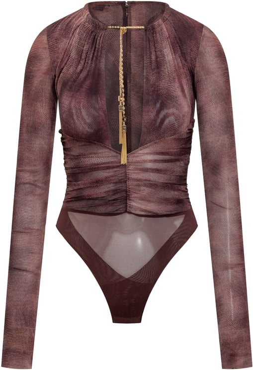 Elisabetta Franchi Elisabetta Franchi Body in tulle Bordeaux