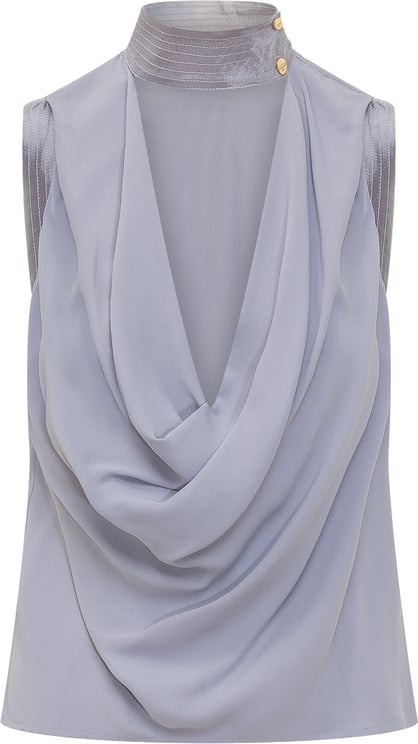 Elisabetta Franchi Camicia Senza Maniche Con Scollo Drappeggiato