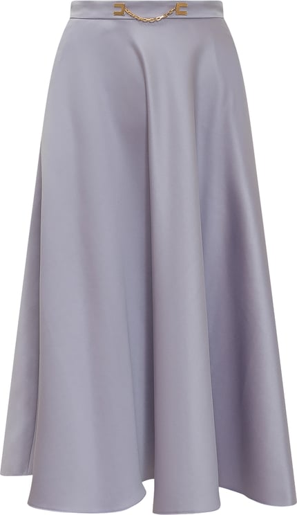 Elisabetta Franchi Gonna Midi Svasata con Catena
