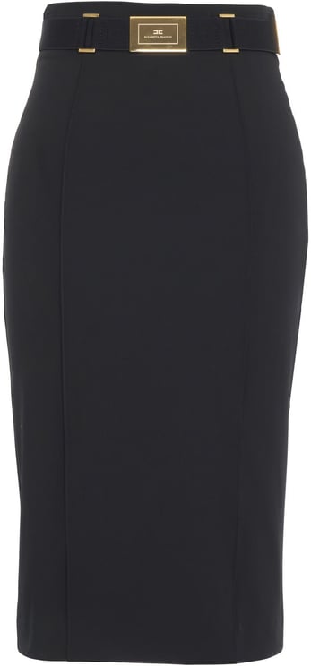 Elisabetta Franchi Midi skirt with logo belt