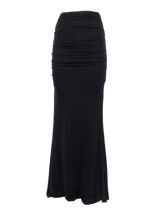 Elisabetta Franchi Ruched Flared Hem Midi Skirt