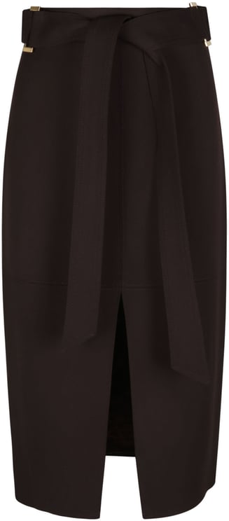 Elisabetta Franchi Belted Skirt Brown