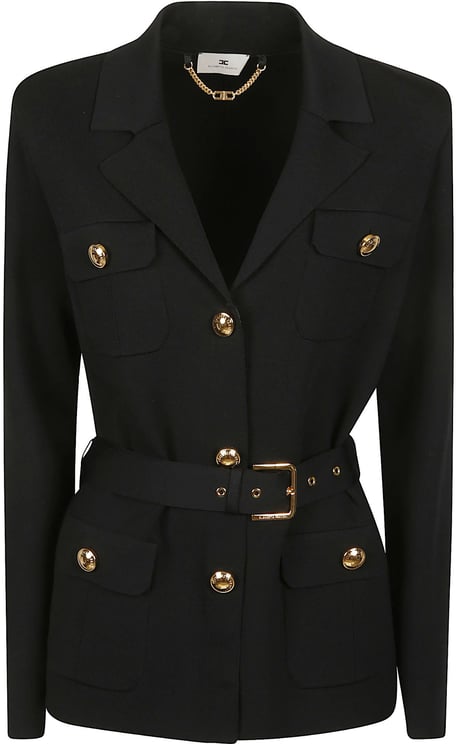 Elisabetta Franchi Long Sleeve Jacket Black