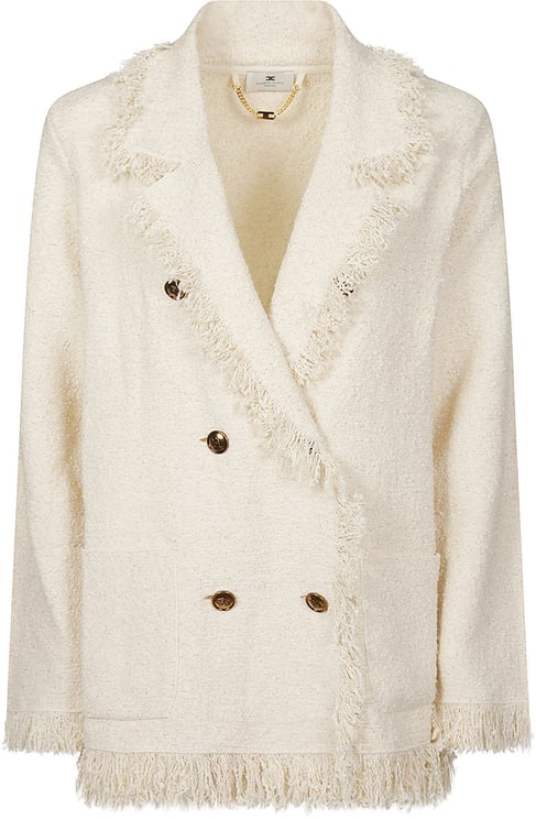 Elisabetta Franchi Long Sleeve Jacket Nude