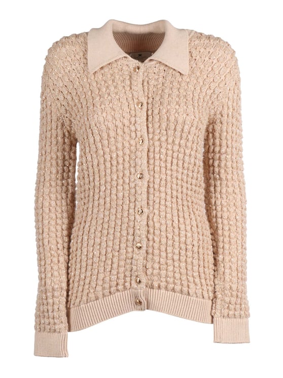 Elisabetta Franchi Tricot Bubble Knit Collar Top