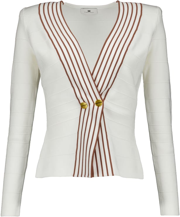 Elisabetta Franchi Elisabetta Franchi Women's Knitted Sweater Sweaters Ecru Mk78s61e2