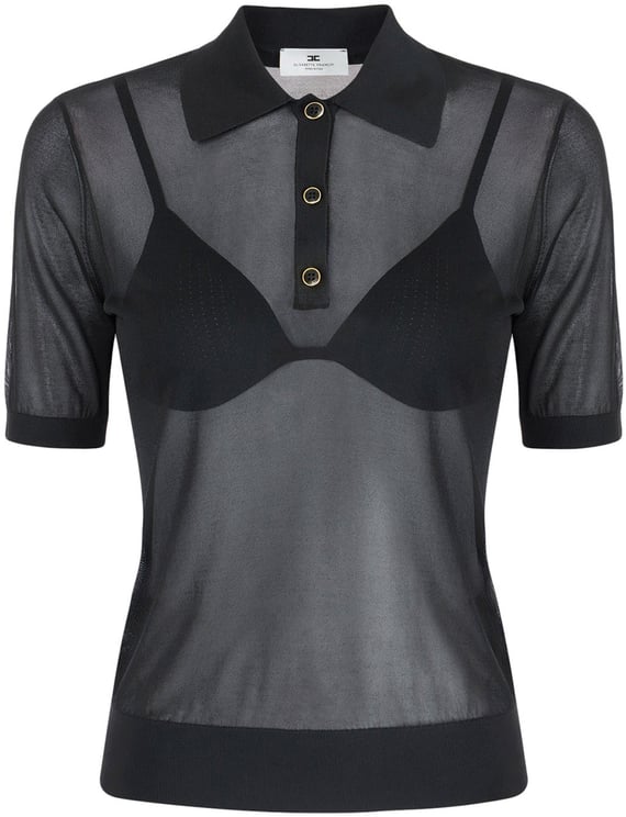 Elisabetta Franchi Semi-transparent polo shirt