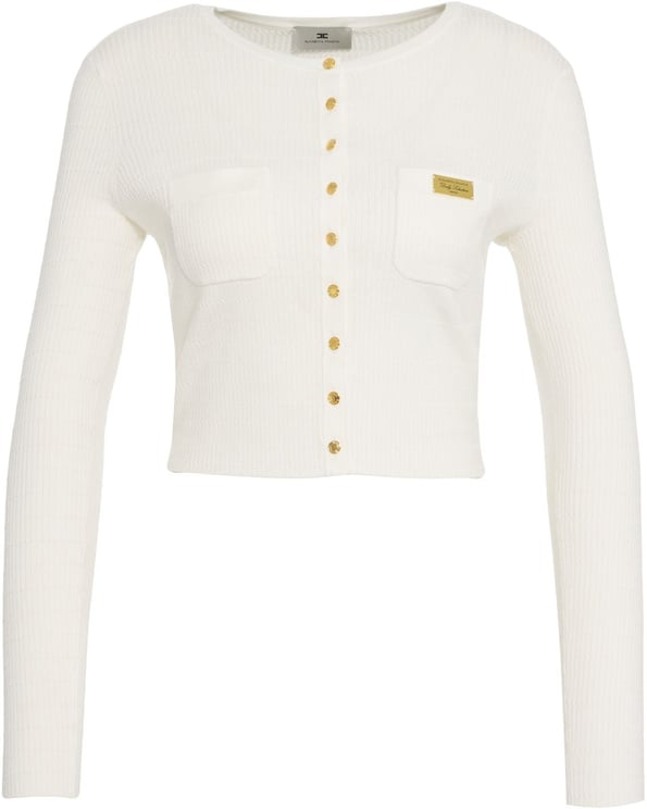 Elisabetta Franchi Cardigan with logo detail