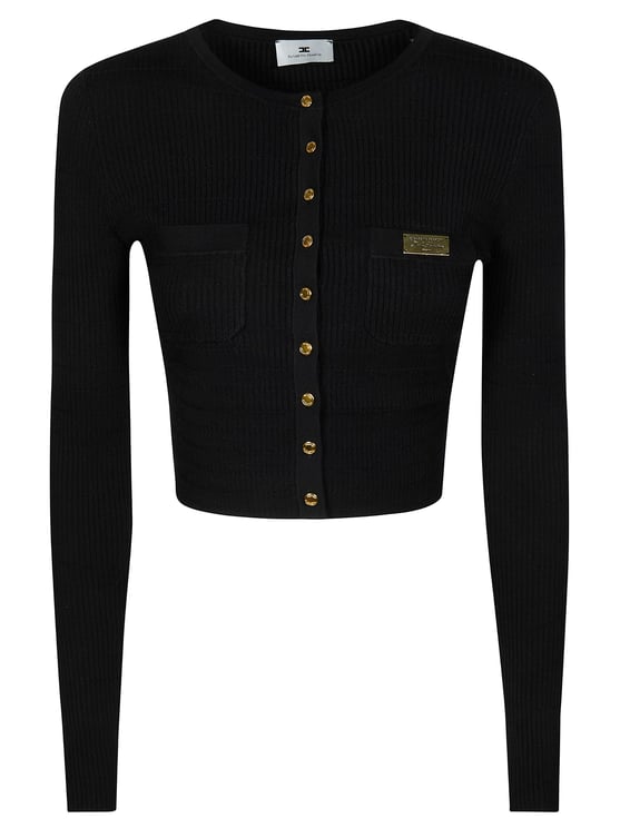 Elisabetta Franchi Cropped Ribbed Round Neck Top
