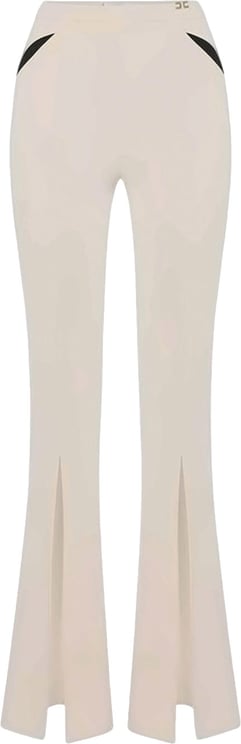 Elisabetta Franchi Lightweight Crepe Cut Outs Slit Trousers