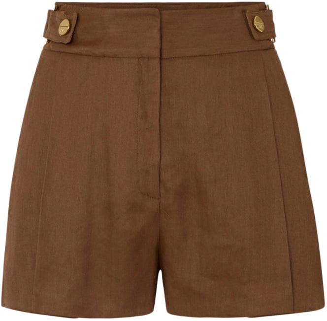 Elisabetta Franchi Shorts Leather Brown