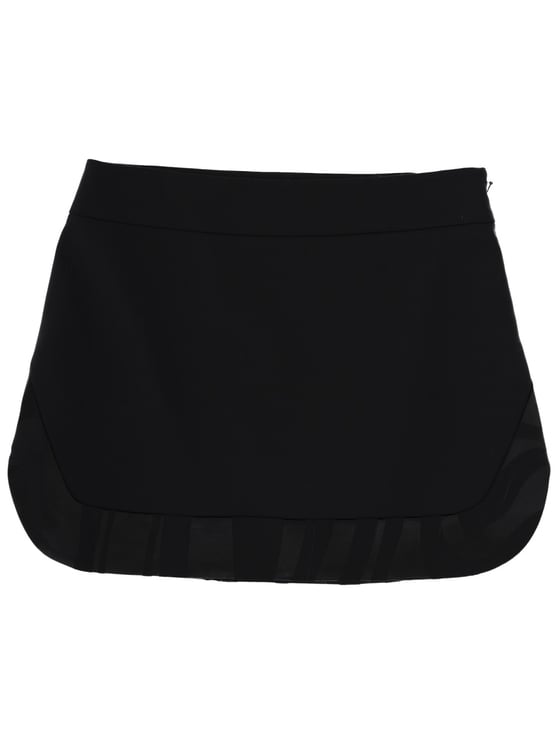 Emilio Pucci Virgin Wool Fitted Curved Hem Mini Skirt
