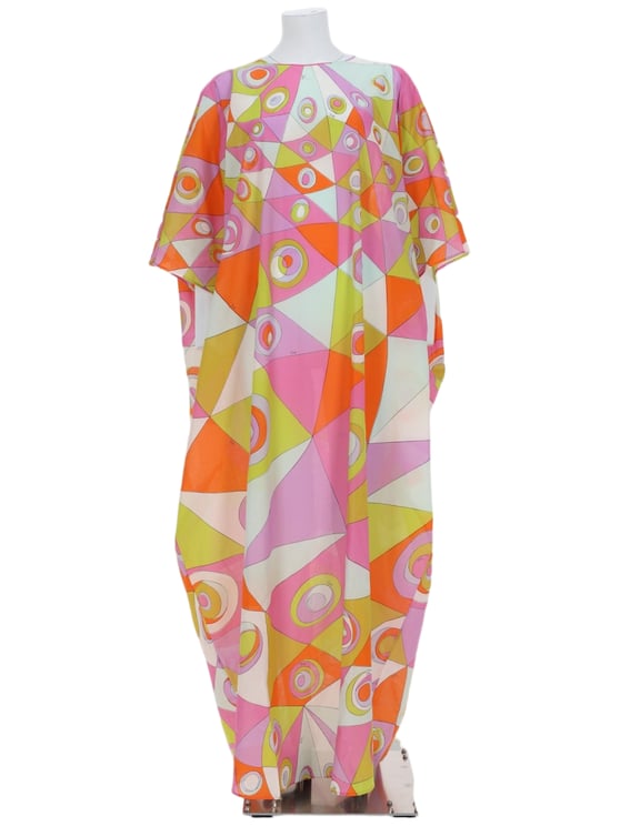 Emilio Pucci Pink Geometric Flowing Kaftan Dress