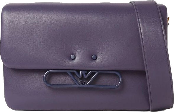 Emporio Armani Emporio Armani Purple Bovine Leather Crossbody Bag
