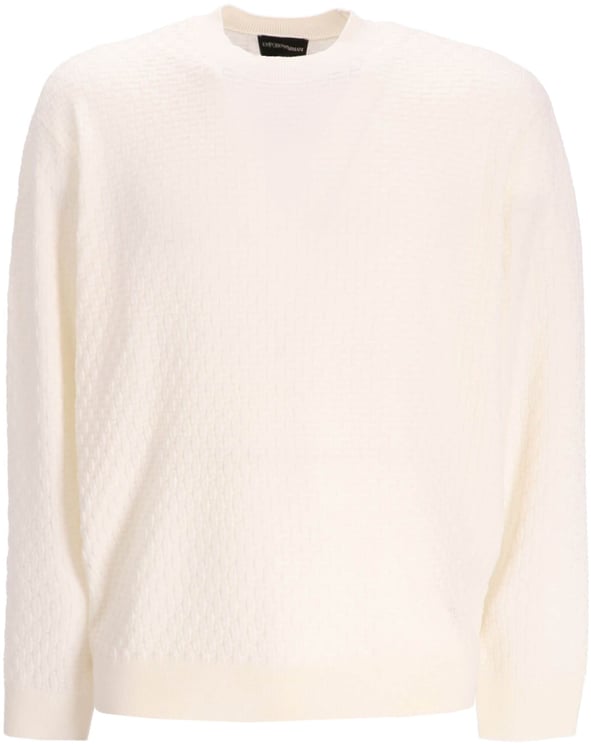 Emporio Armani Micro Textured Weave Chevron White