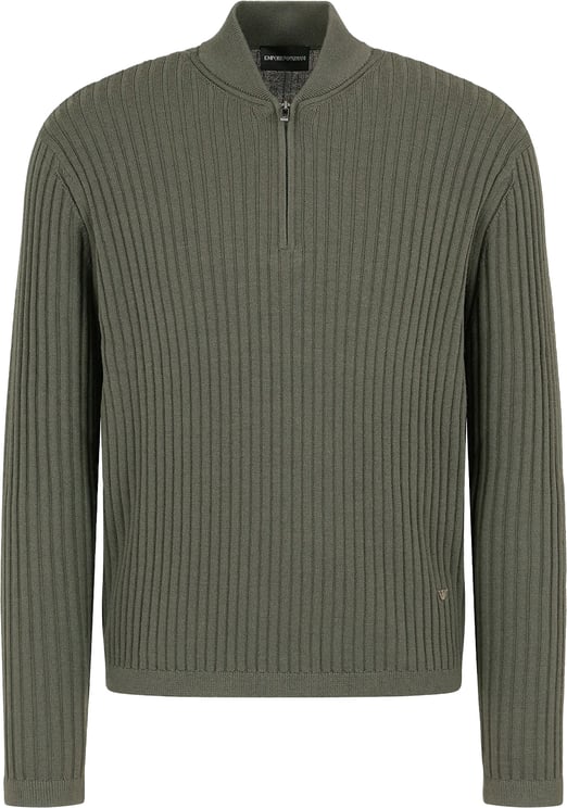 Emporio Armani Zip Neck Military Green