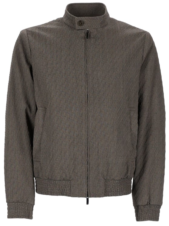 Emporio Armani Textured Pattern Blouson Jacket