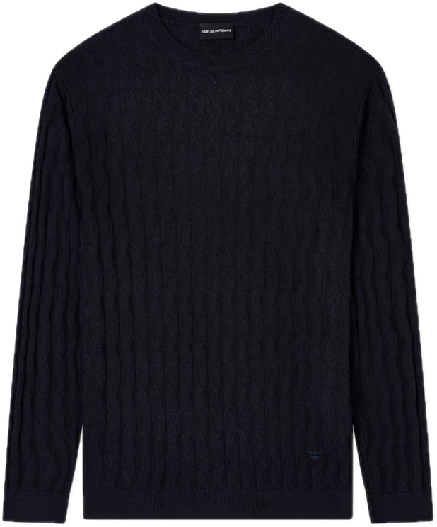Emporio Armani Patterned Stitch Jumper Black