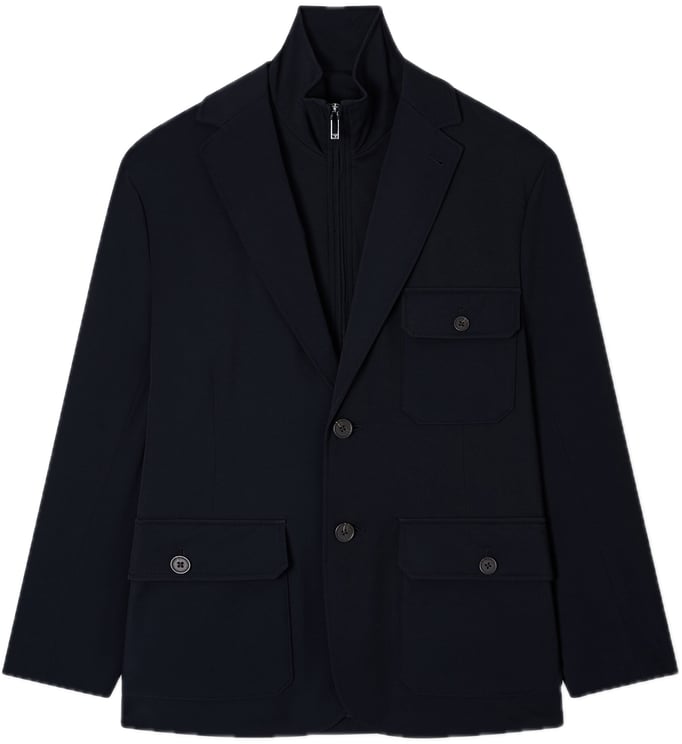 Emporio Armani Padded Multi-pocket Blazer Black