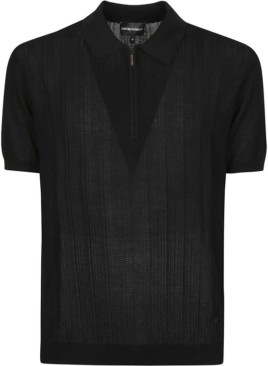 Emporio Armani Short Sleeve Half Zip Sweater Black