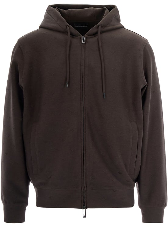 Emporio Armani Sweaters U8112 Allover Eagle Jacquard