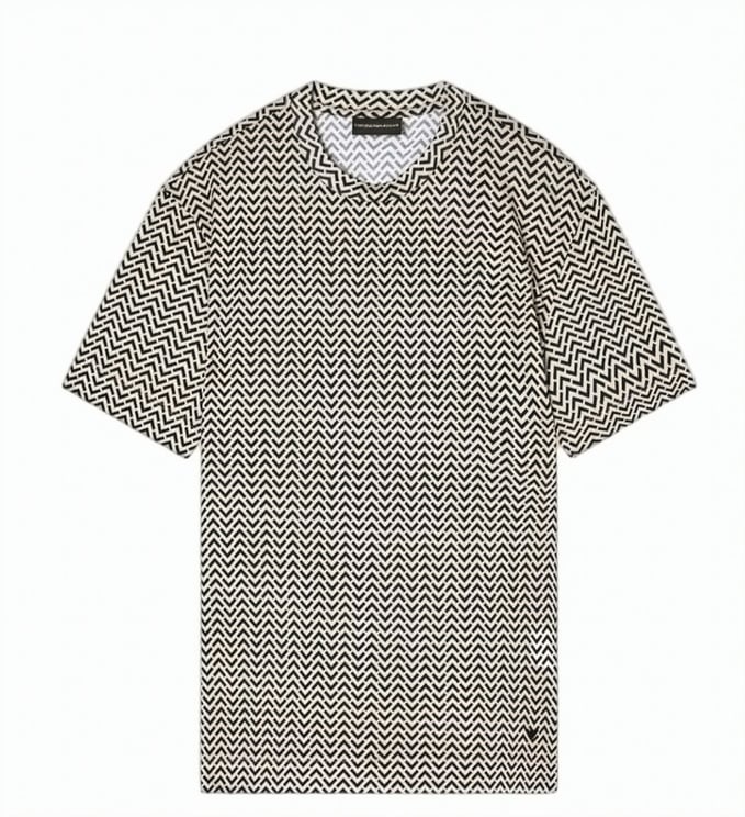 Emporio Armani Lyocell Blend Jersey Print T Shirt