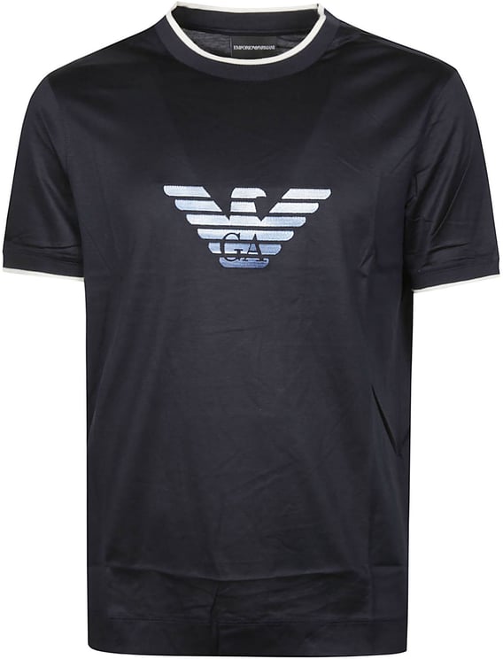 Emporio Armani Eagle Embroidery T-shirt Blue