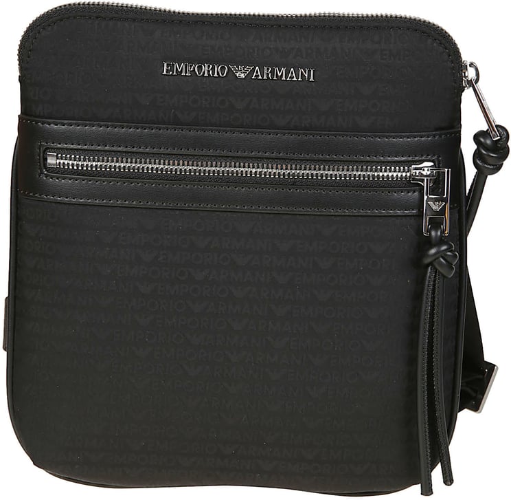 Emporio Armani Logo Lettering Crossbody Bag Black