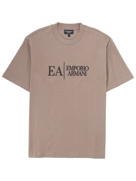 Emporio Armani Muted Beige Embroidered T-Shirt