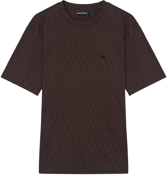 Emporio Armani Heren Jacquard Jersey Shirt Bruin