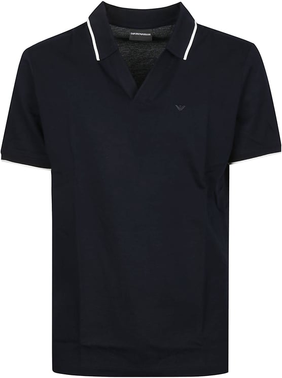 Emporio Armani Short Sleeve Polo Shirt Blue